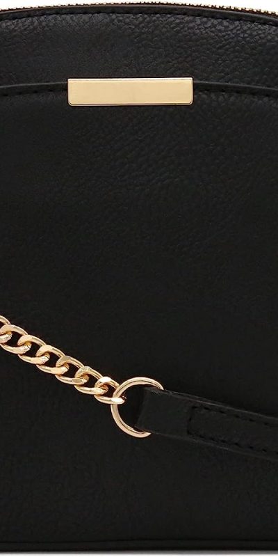 Black Leather Crossbody Bag Small