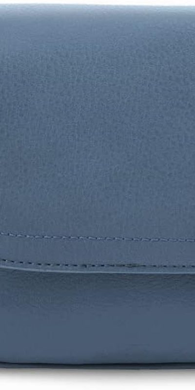 Blue Leather Crossbody Bag