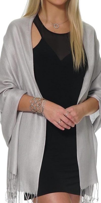 Silver Shawl For Wedding Guest