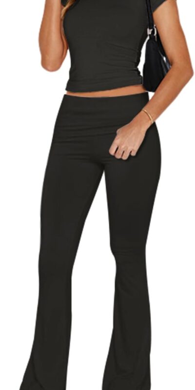 Ivicoer Women's 2 Piece Lounge Set with Crop Top