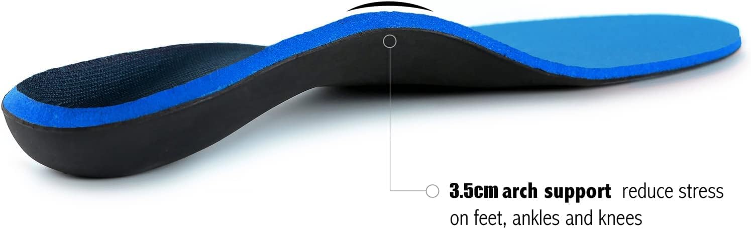 Orthotic Plantar Fasciitis Insoles for Men Women - Arch Support Flat Feet Inserts for Work Boots (Size: Mens 8-8 1/2 | Womens 10-10 1/2) - Image 4