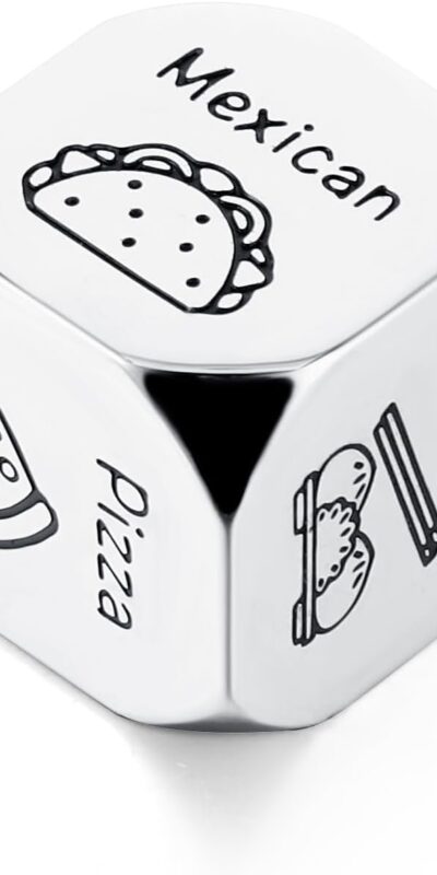 Stainless Steel Date Night Dice Set for Couples, Personalized Fun