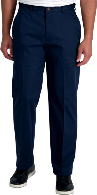Haggar Men's Premium No Iron Khaki Classic Fit Pants