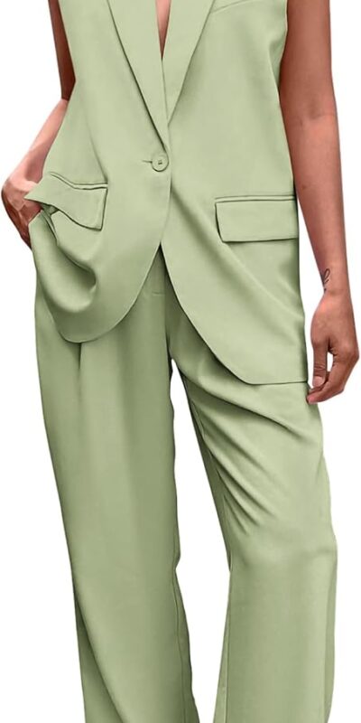 PRETTYGARDEN Women's 2 Piece Business Casual Blazer Set