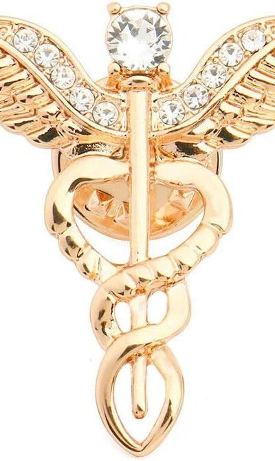 Caduceus Stethoscope RN Nursing Badge Lapel Pin - Emergency Brooch