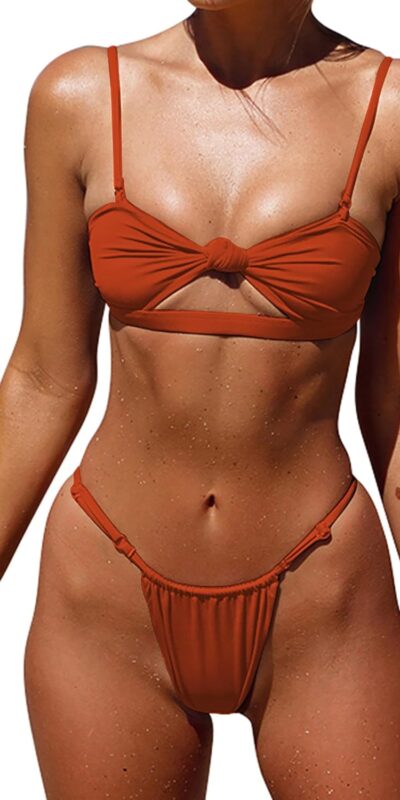 Honlyps Women's Brazilian Thong Bikini Set - Cheeky 2 Piece Swimsuit