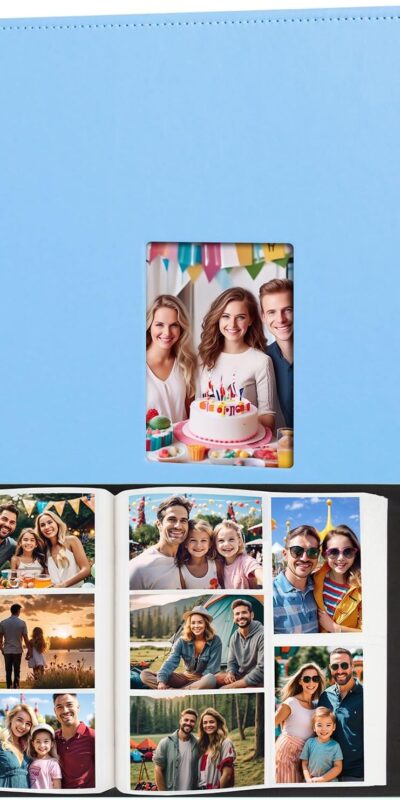 Blue Leather Photo Album 4x6 700 Pockets Family Wedding Baby