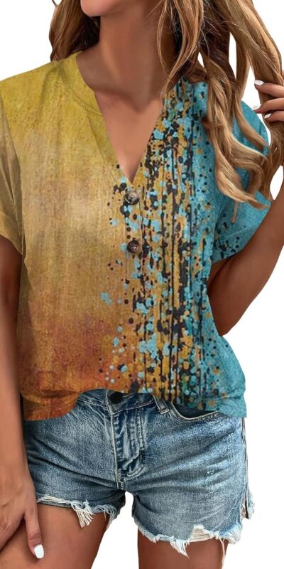 Floral V Neck Blouses for Women - Summer 2024 Collection