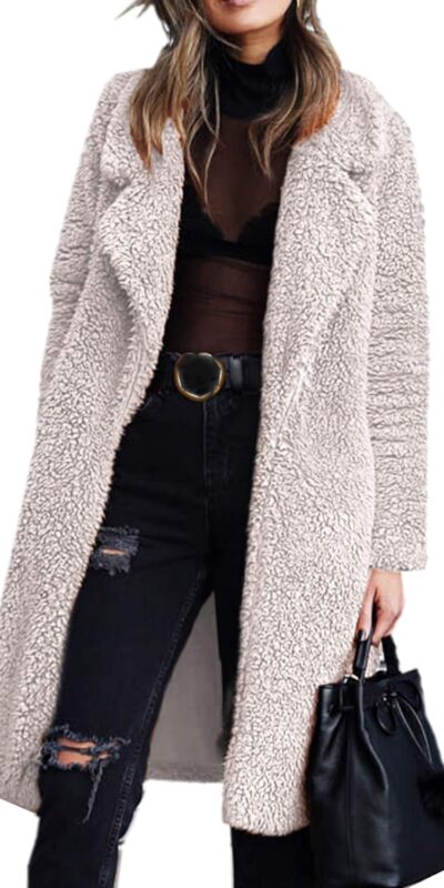 Cozy Fuzzy Fleece Long Cardigan Coat for Women