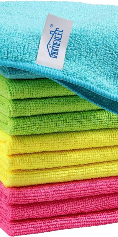 12-Pack Microfiber Cleaning Cloths, Assorted Colors, 11.5"X11.5