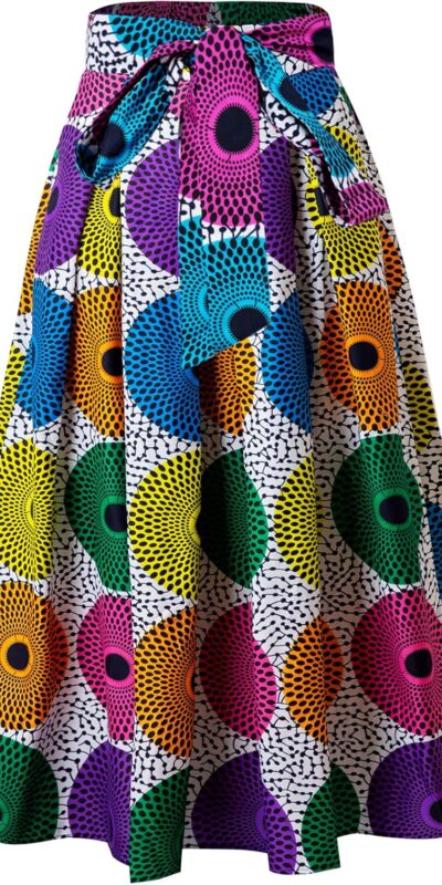 African Print Ankara Maxi Dashiki Skirt - Women's Size Large