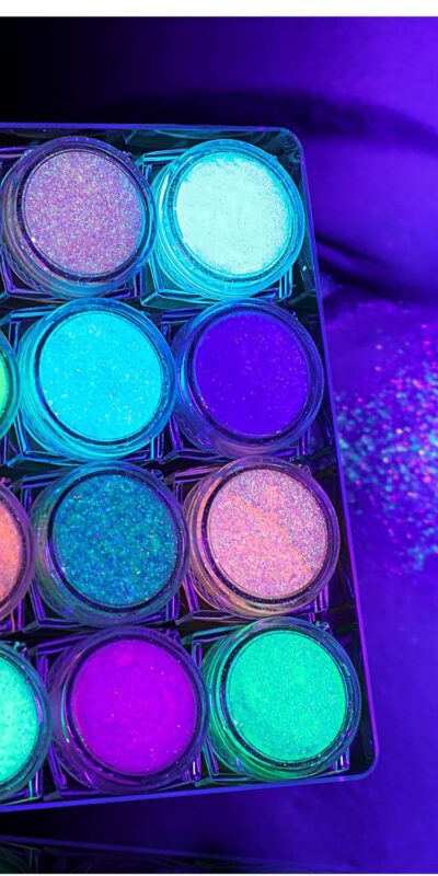 LATIBELL UV Black Light Reactive Glitter Gel, 12 Colors