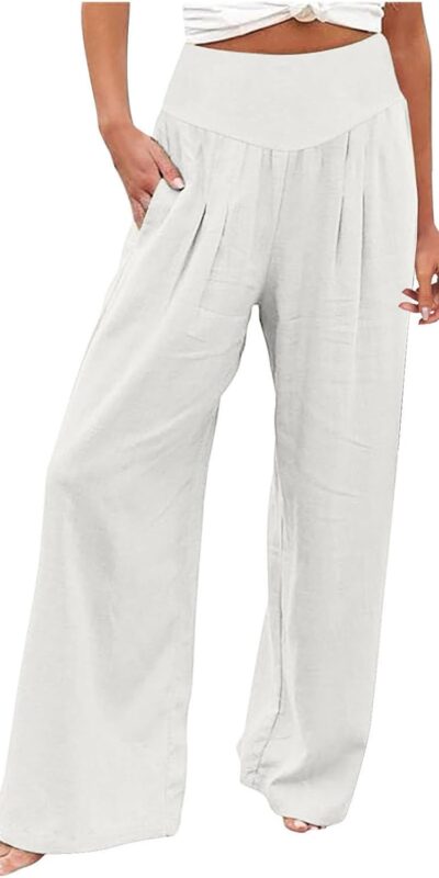 Boho Cropped Lounge Pants for Women, Summer Casual Trousers