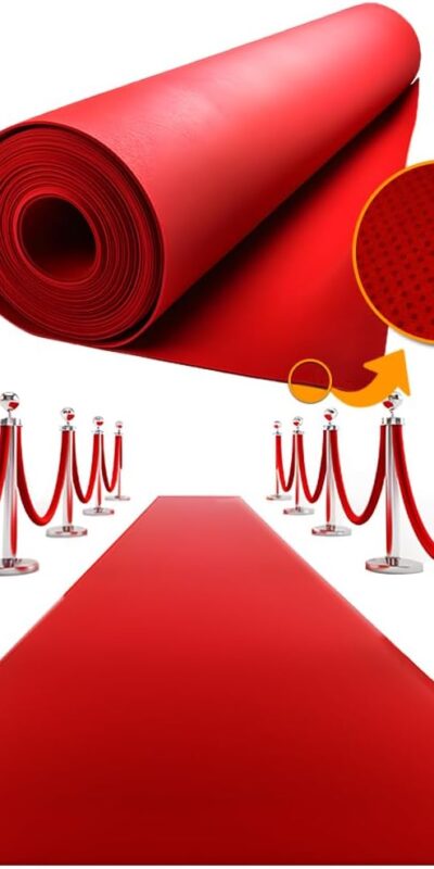 Red Carpet Runner for Party - Extra-Thick Non-Slip Felt Rug