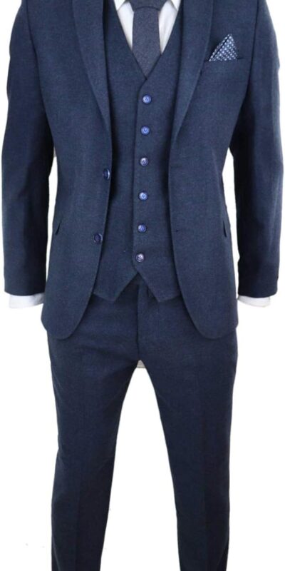 Vintage Mens Wool Tweed Suit 3 Piece Tailored Fit