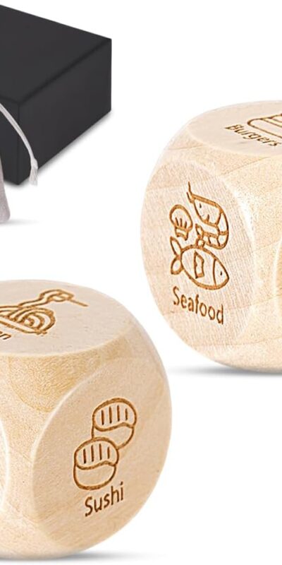 Happy Retirement Food Decision Dice - Wood, 6 Sides, Mom/Dad/Mom from Daughter/Son