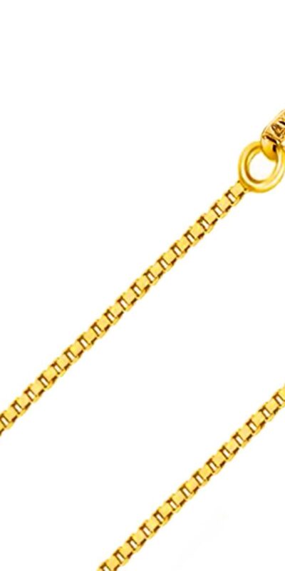 Italian Diamond Cut Box Link Chain Necklace in 14K Gold