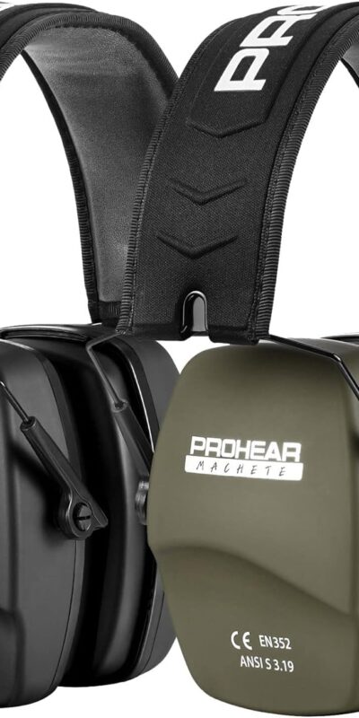 PROHEAR 016 Shooting Ear Protection Earmuffs 2 Pack, NRR 26dB -Black/Green
