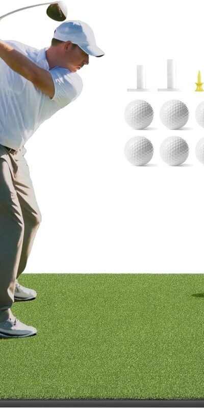 Premium Golf Mat Set with Balls, Tees, and Training Aids