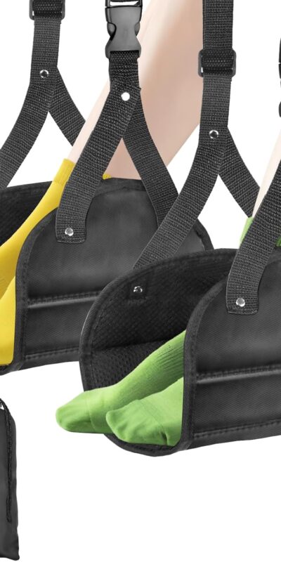 Travel-friendly Memory Foam Foot Hammock for Airplane (2 Pack)