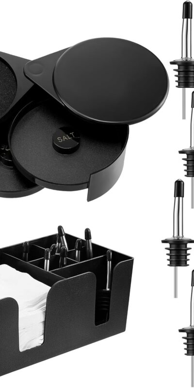 Stainless Steel Bar Glass Rimmer Set with Bottle Pourers