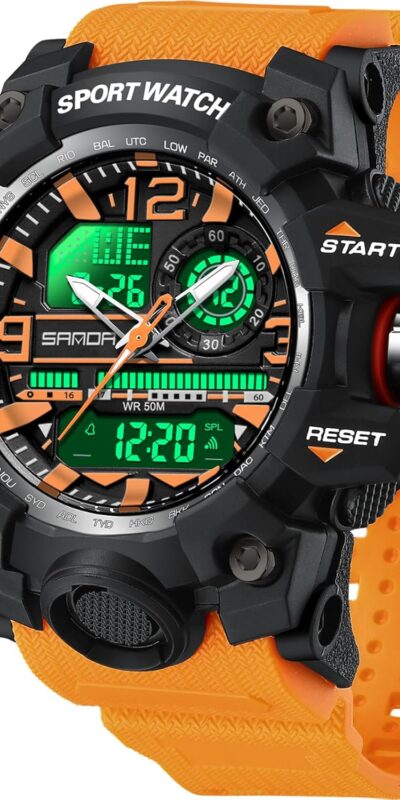 WISHFAN Military Dual-Display Waterproof Sports Digital Watch for Men