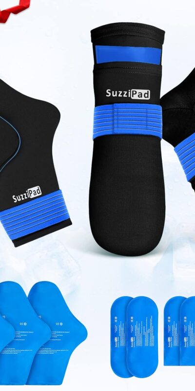 SuzziPad Cold Therapy Socks & Hand Ice Pack Set, S/M