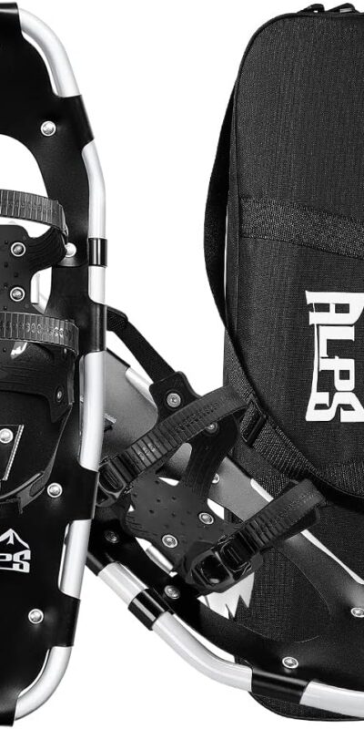 Lightweight Aluminum Alloy Snowshoes with Free Carrying Bag (Black)