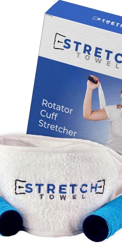 Stretch Towel Shoulder Rotator Cuff Stretching Device; Easy Grip Handles, Improves Flexibility, Full Body Stretch