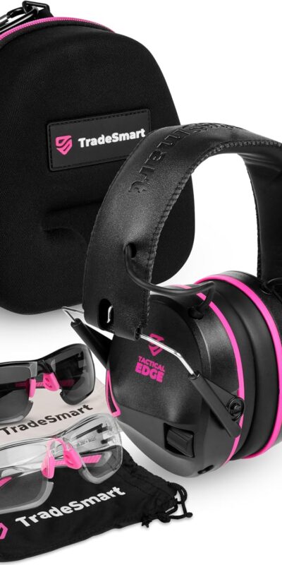 TradeSmart Electronic Earmuffs & Shooting Glasses with Hard Case