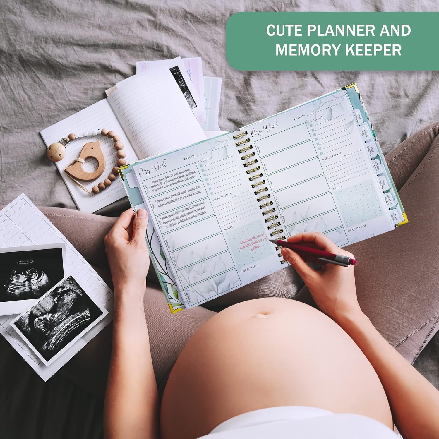 Pregnancy Journal & Memory Book with Stickers - Perfect Planner - Image 3