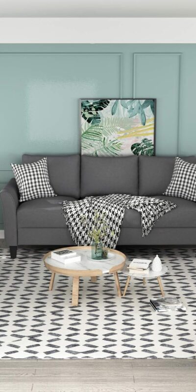 Modern 3-Piece Sectional Sofa Set, Upholstered in Gray