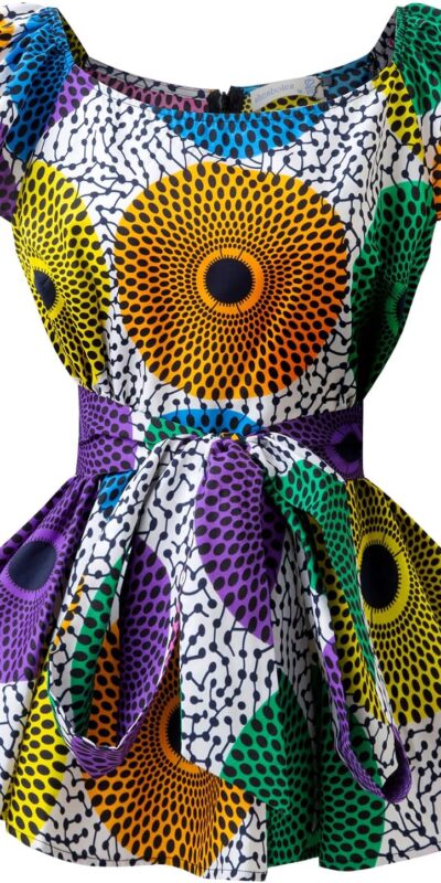 Women's African Printed Sleeveless Summer Blouse - Slim Fit