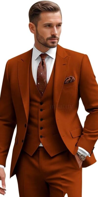 Wedding Slim Fit Suit Set with Peak Lapel Blazer