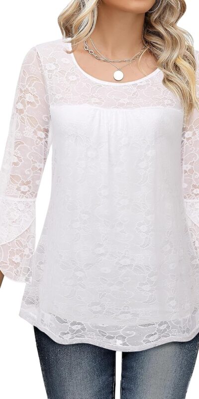 Bebonnie Women's Mesh Double Layer Tunic Top