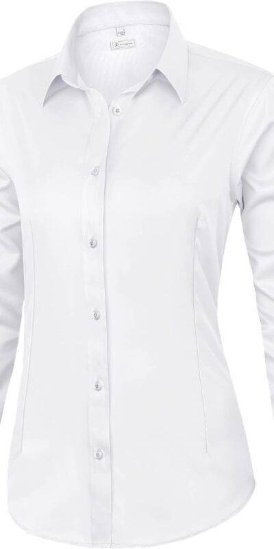 Women's Wrinkle-Free Stretch Dress Shirt - Long Sleeve Button Down