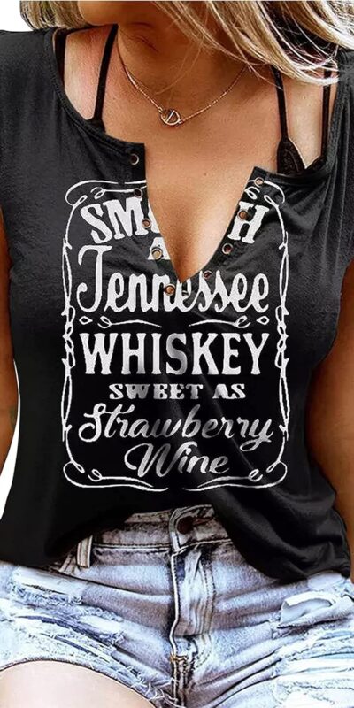 Women’s Summer V Neck Loose Fit Sleeveless Tank Top