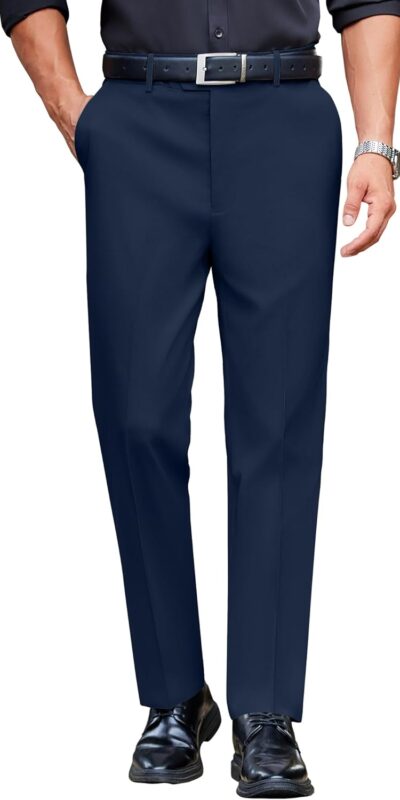 COOFANDY Mens Slim Fit Dress Pants with Expandable Waist
