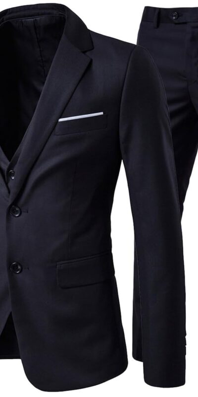 Cloudstyle Men's 3-Piece Slim Fit Formal Suit Set
