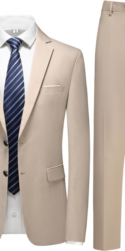 Elegant Men's Slim Fit Tuxedo Set for Wedding/Prom, 2 Piece