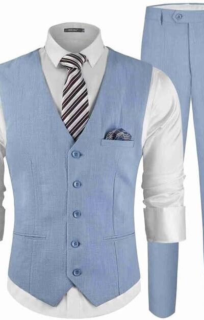 MAGE MALE Men's Linen 2 Piece Suit Slim Fit Set