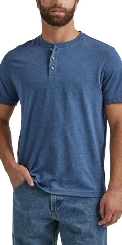 Classic Men's Short Sleeve Henley Tee by Wrangler Authentics