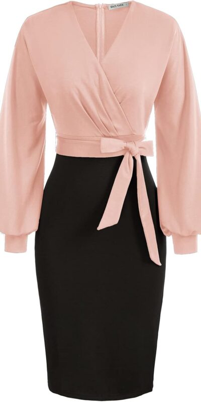 Grace Karin Women's Long Sleeve Pencil Dress for Work & Events