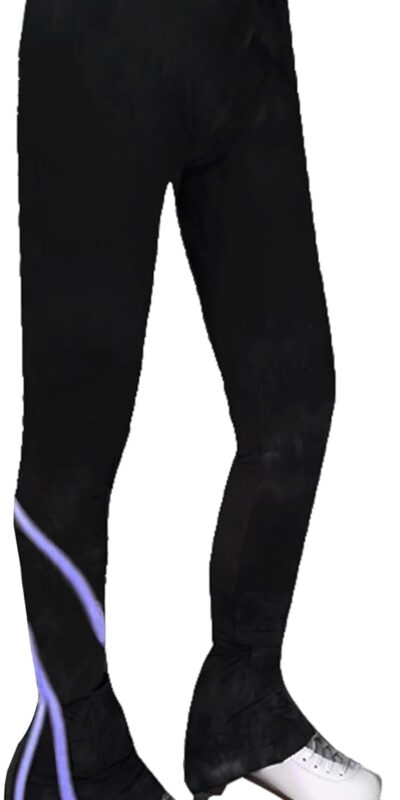 LIUHUO Girls' Fleece Ice Skating Leggings - Black, Breathable