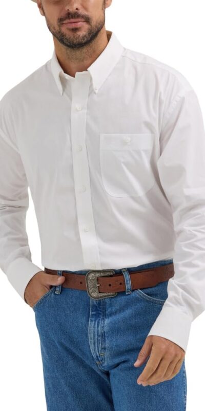 Wrangler Men's George Strait Western Long-Sleeve Shirt, Relaxed Fit