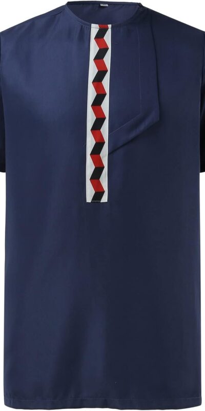 Men's Alalaso Muslim Thobe Lightweight Long Sleeve Ramadan Dress