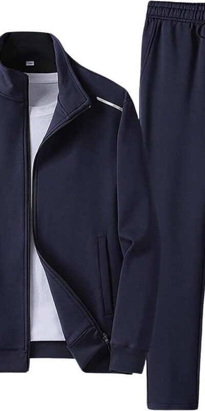 Men's 2-Piece Long Sleeve Jogger Suit Athletic Set, Funny Tracksuit, 70s Style