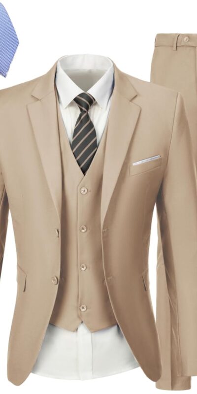 Elegant Men's 3-Piece Slim Fit Wedding Tuxedo Suit Set