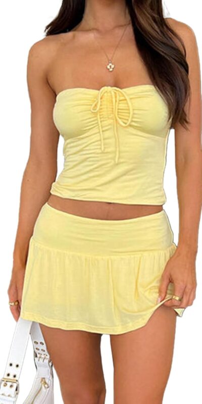 Home 11 Summer Sexy Y2k 2 Piece Mini Skirt Set