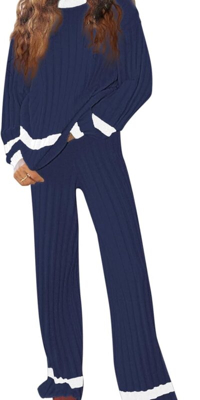 Pink Queen 2024 Winter Sweater Set - 2 Piece Knitted Stripe